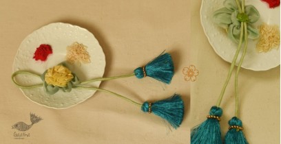 Threads of Tradition | Handmade Fabric Bhabhi Rakhi (Reusable) - Flower Lumba
