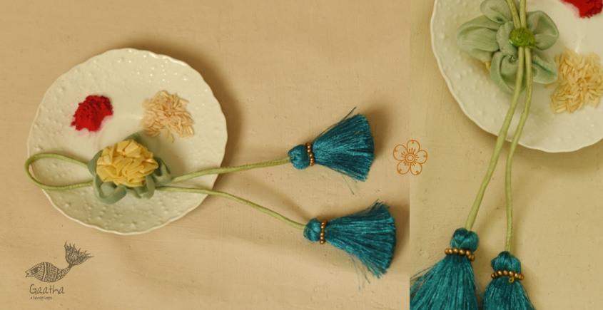 Handmade Fabric Bhabhi Rakhi (Reusable) - Flower Lumba