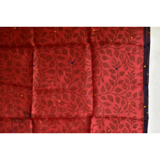 shop block printed kota silk embroidered Stole 