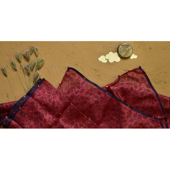 shop block printed kota silk embroidered Stole 