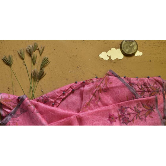 shop block printed kota silk embroidered Stole 