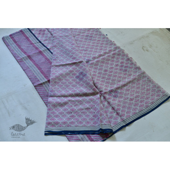 shop online Block printed Kota Doria Cotton Embroidered Saree