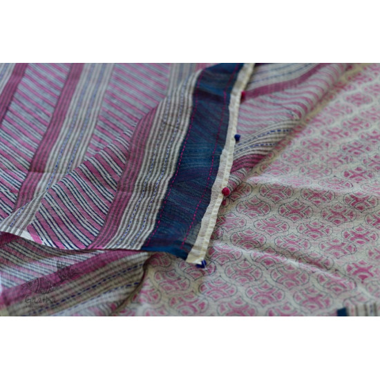 shop online Block printed Kota Doria Cotton Embroidered Saree