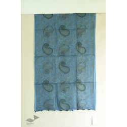 Ittefaq . इत्तफाक | Kota Doria Silk Embroidered Stole - Blue