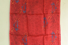 Ittefaq . इत्तफाक | Kota Block Printed Silk Embroidered Stole - Red