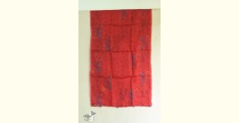 Ittefaq . इत्तफाक | Kota Block Printed Silk Embroidered Stole - Red