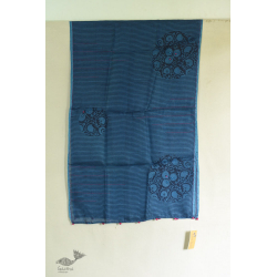 Ittefaq . इत्तफाक | Kota Doria Silk Embroidered Stole - Blue