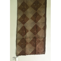 Ittefaq . इत्तफाक | Kota Doria Silk Embroidered Stole - Dark Brown