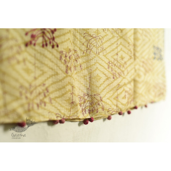 shop Kota Silk Stole Embroidered and Block Printed - Almond Brown