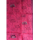 shop Block Printed Kota Doria Silk Embroidered Stole - Rani Pink