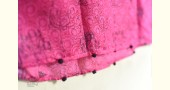 shop Block Printed Kota Doria Silk Embroidered Stole - Rani Pink