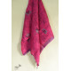 shop Block Printed Kota Doria Silk Embroidered Stole - Rani Pink