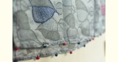 shop Hand Embroidered Kota Silk Grey Stole