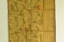 Ittefaq . इत्तफाक |  Kota Silk Stole Embroidered and Block Printed - Yellowish Brown