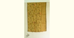 Ittefaq . इत्तफाक |  Kota Silk Stole Embroidered and Block Printed - Yellowish Brown