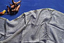 Ittefaq . इत्तफाक | Kota Doria Silk Embroidered Stole - Grey