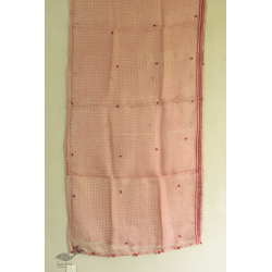 Ittefaq . इत्तफाक | Kota Doria Silk Embroidered Stole - Light Pink