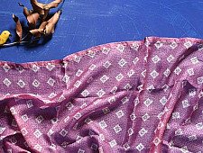 Ittefaq . इत्तफाक | Kota Doria Silk Embroidered Stole - Purple