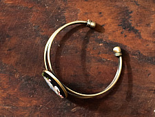 Needle Art ~ Hand Embroidered Jewelry - Swan in a pond bracelet 