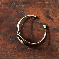 Needle Art ~ Hand Embroidered Jewelry - Swan in a pond bracelet 