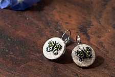 Needle Art ~ Hand Embroidered Jewelry - Butterfly Earring