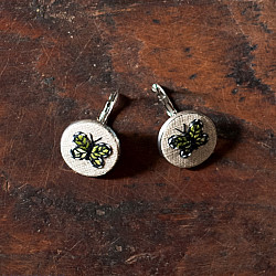 Needle Art ~ Hand Embroidered Jewelry - Butterfly Earring