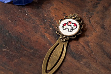 Needle Art ~ Hand Embroidered Jewelry - Elephant clip bookmark