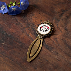 Needle Art ~ Hand Embroidered Jewelry - Elephant clip bookmark