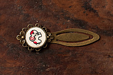 Needle Art ~ Hand Embroidered Jewelry - Elephant clip bookmark