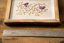 Needle Art ~ Hand Embroidered Frame - Lilac floral flow on felt