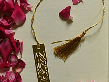 A Golden Tag ❉ Gold Plated Bookmarks - Peacock Feather 