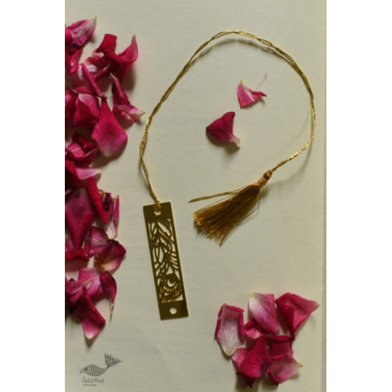 shop gold plated bookmark - Peacock Feather