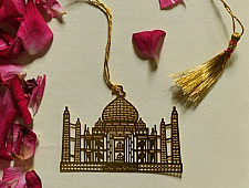 A Golden Tag ❉ Gold Plated Bookmarks - Taj-Mahal