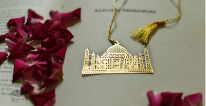 A Golden Tag ❉ Gold Plated Bookmarks - Taj-Mahal