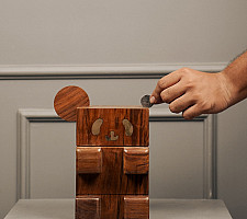 Lakdi . लकड़ी ~ Handmade Wooden Piggy Bank ( Two Options Panda / Koala )