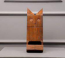 Lakdi . लकड़ी ~ Handmade Wooden Piggy Bank ( Two Options Cat / Dog ) 03