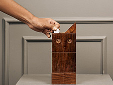 Lakdi . लकड़ी ~ Handmade Wooden Piggy Bank ( Two Options Cat / Dog ) 03