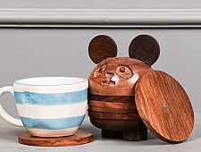 Lakdi . लकड़ी ~ Handmade Wooden Coasters ( Two Options Panda / Frog )