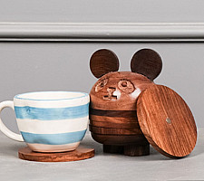 Lakdi . लकड़ी ~ Handmade Wooden Coasters ( Two Options Panda / Frog )