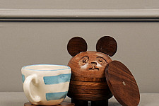 Lakdi . लकड़ी ~ Handmade Wooden Coasters ( Two Options Panda / Frog )