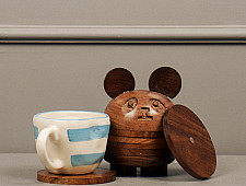 Lakdi . लकड़ी ~ Handmade Wooden Coasters ( Two Options Panda / Frog )