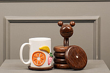 Lakdi . लकड़ी ~ Handmade Wooden Coasters ( Two Options Snake / Elephant )