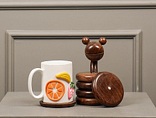 Lakdi . लकड़ी ~ Handmade Wooden Coasters ( Two Options Snake / Elephant )