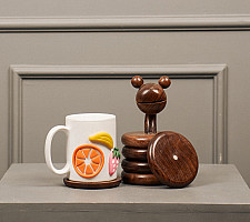 Lakdi . लकड़ी ~ Handmade Wooden Coasters ( Two Options Snake / Elephant )