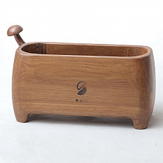 Lakdi . लकड़ी ~ Handmade Wooden Mushroom Tail Pen Stand ( Three Sizes Option )