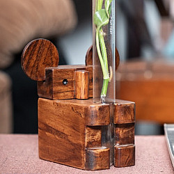 Lakdi . लकड़ी ~ Handmade Wooden - Koala Test Tube Planter