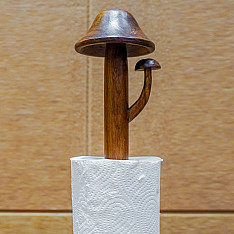 Lakdi . लकड़ी ~ Handmade Wooden - Tissue Roll Mushroom