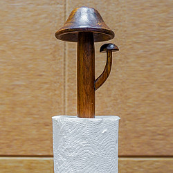 Lakdi . लकड़ी ~ Handmade Wooden - Tissue Roll Mushroom