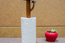 Lakdi . लकड़ी ~ Handmade Wooden - Tissue Roll Mushroom