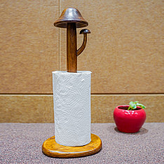 Lakdi . लकड़ी ~ Handmade Wooden - Tissue Roll Mushroom